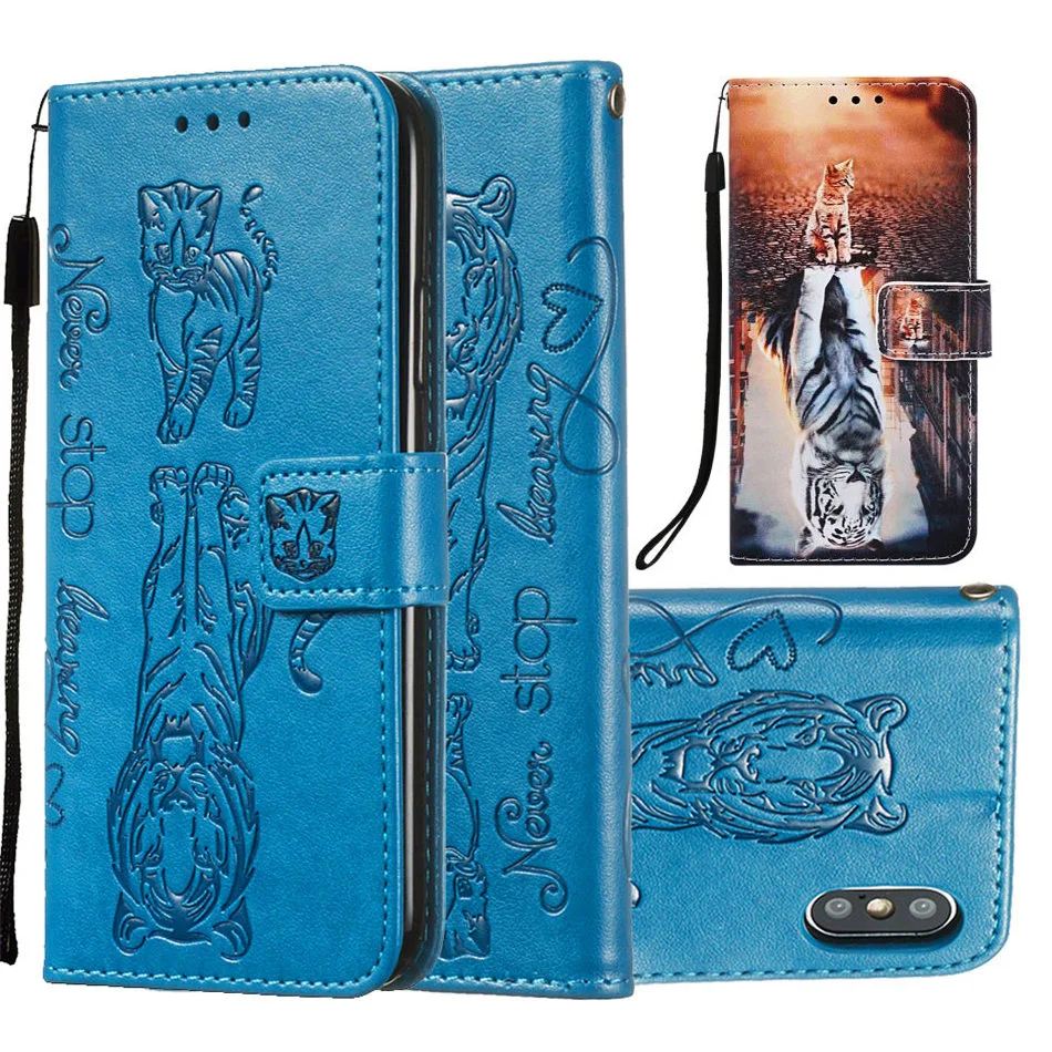 

Luxury Phone Case For Fundas LG Stylo 4 5 K40 K12 Plus Aristo 2 Plus LV3 2018Q Stylus 4 G3Mini Cat-Tiger Wallet Case New D03D