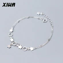 XIHA 925 браслеты из стерлингового серебра Звезда многослойный браслет для женщин Дамская мода серебро 925 ювелирные изделия Прямая