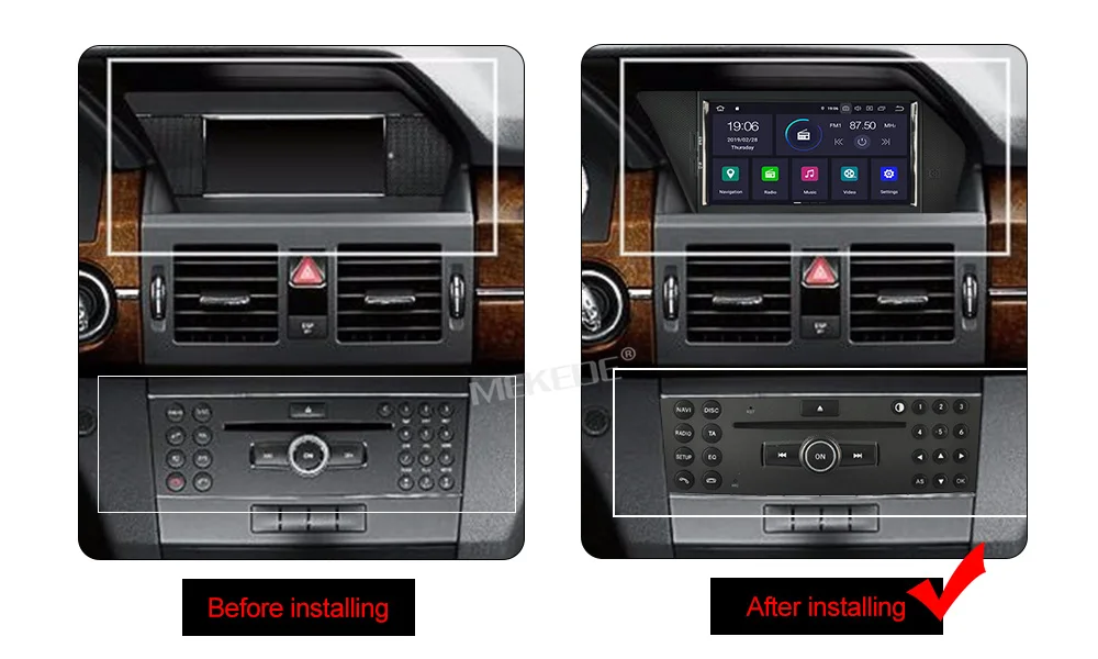 Top MEKEDE PX5 android 9.0 car dvd gps navigation player For BENZ GLK GLK X204 GLK 300 GLK 350 car radio Multimedia stereo 8 core 6