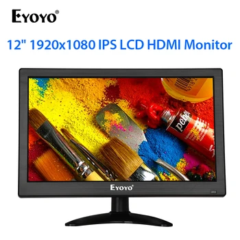 

Eyoyo EM12F 11.6" PC LCD Monitor Mini TV Computer FHD HDMI AV VGA USB Display Screen Video Input Security Monitor With Speaker