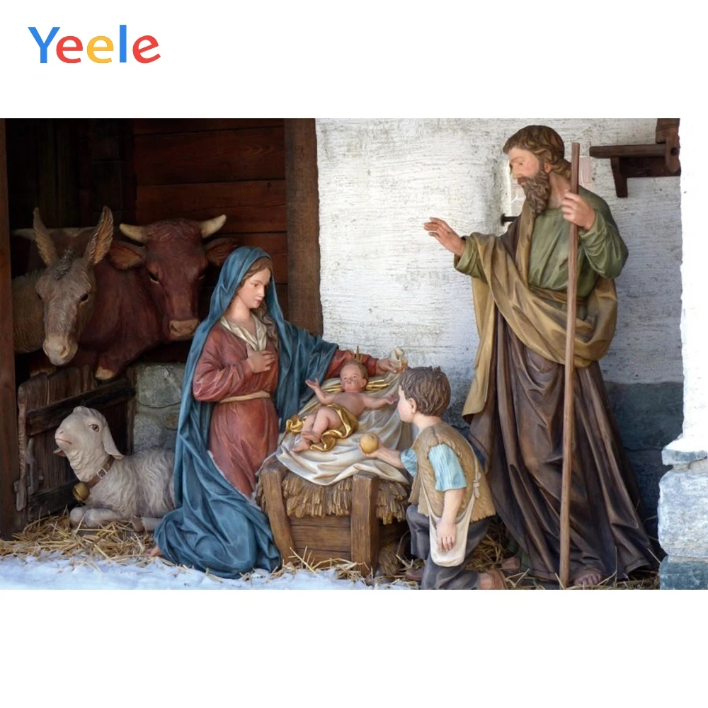 

Yeele Christian Jesus Nativity Scene Baby Christmas Photography Backgrounds Customized Photographic Backdrops For Photo Studio