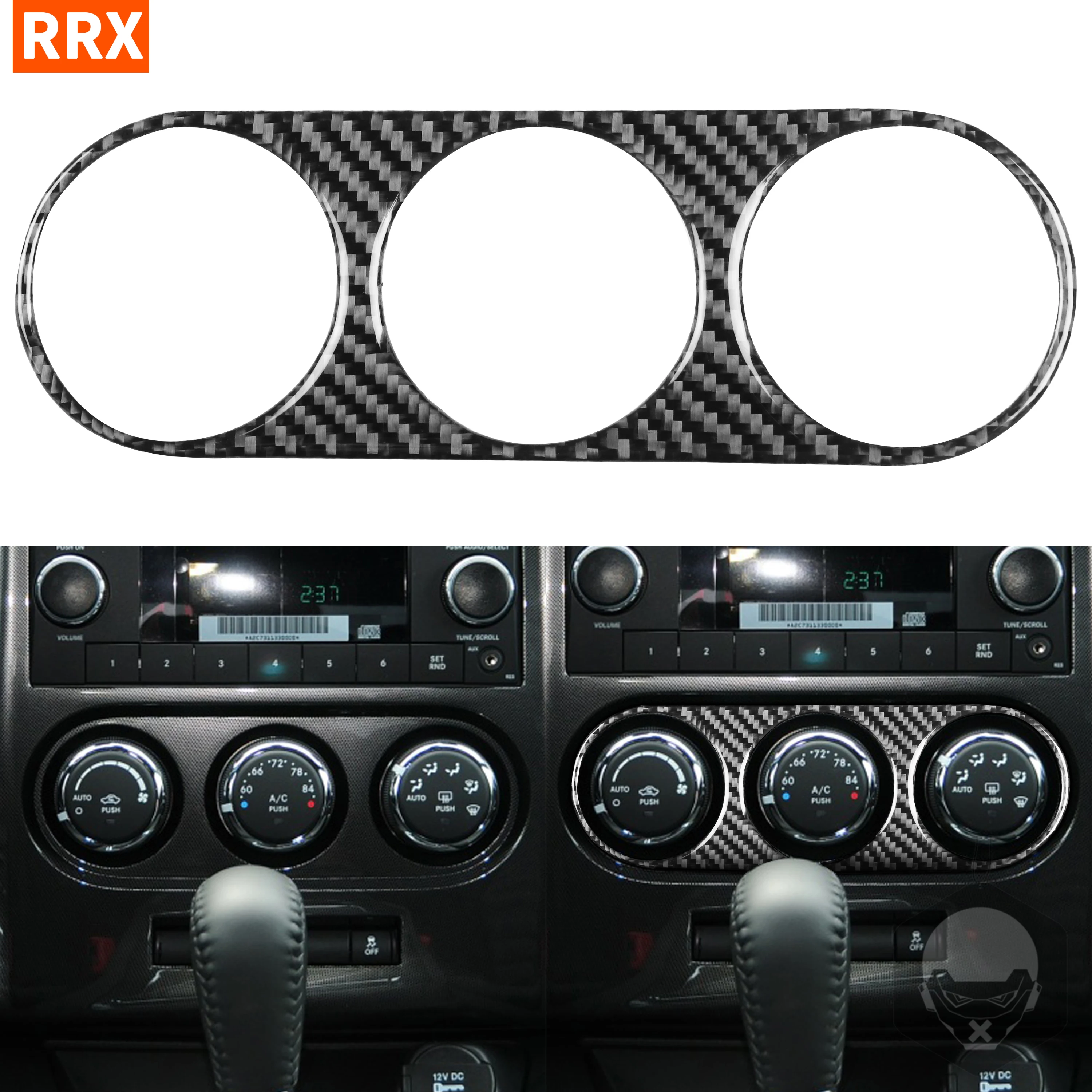 

For Dodge Challenger 2008-2014 Carbon Fiber Sticker AC Button Climate Control Frame Modified Accessories Interior Car Styling