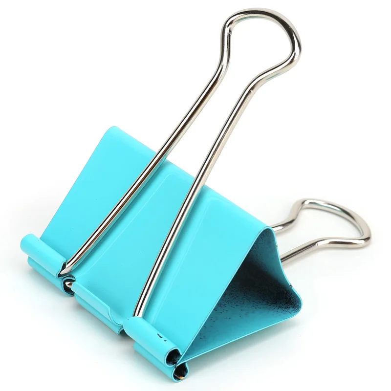 Deli 12pcs 50mm Color Binder Clip Ticket Holder 1# Metal Swallowtail Paper Clips Bill Binders Shool and Office Supplies 8551ES