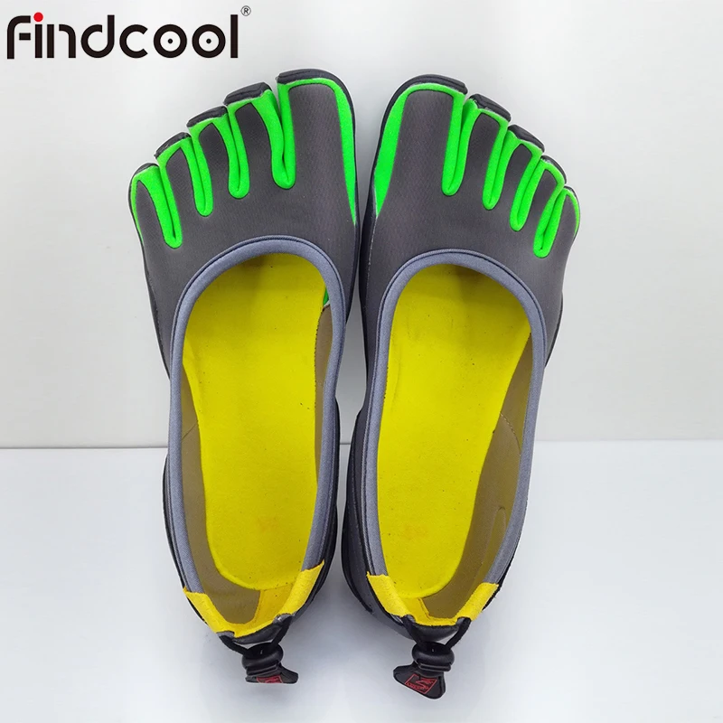 Grey Green Findcool/обувь с пятью пальцами для мужчин и женщин; Уличная обувь; нескользящая обувь; 5 пальцы большой палец на ноге; обувь для скалолазания - Цвет: Grey Green