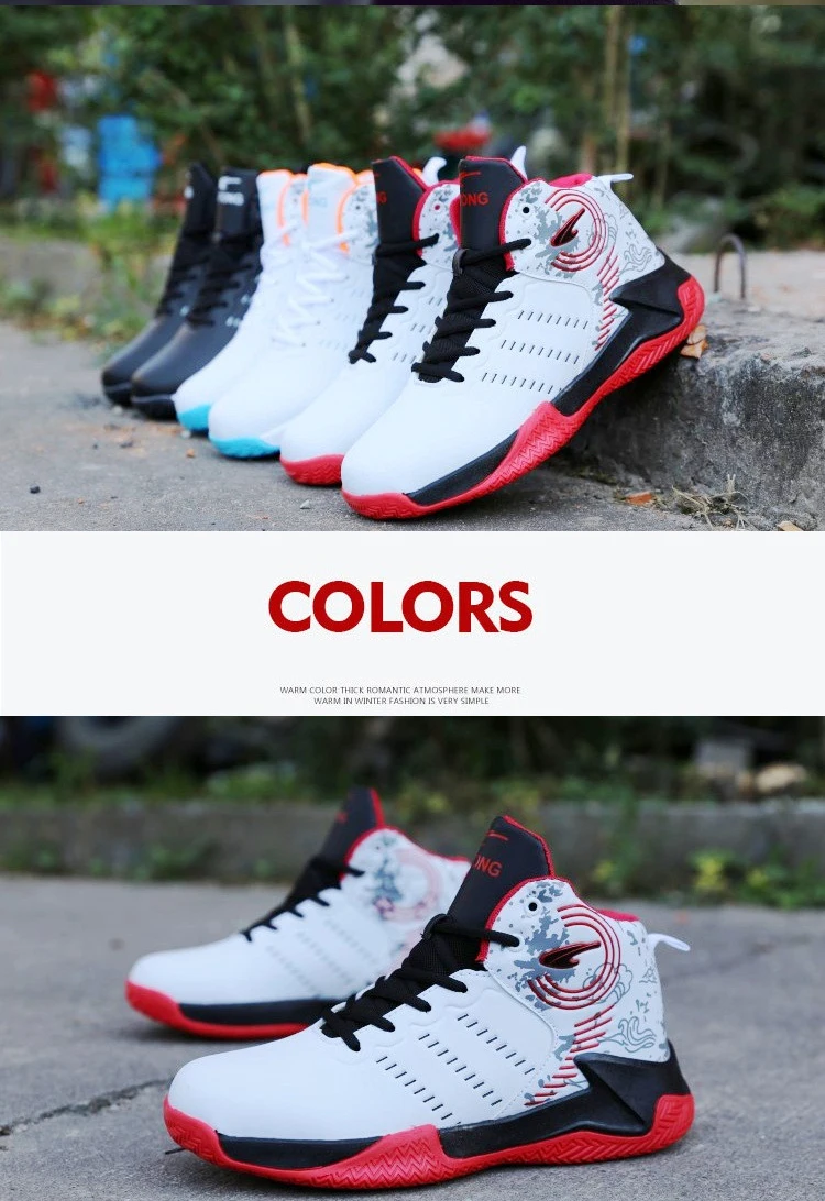 Basketball Shoes for Men Cushioning Basketball Sneakers Men's High-top Outdoor Sports Sneakers Breathable Athletic Shoes