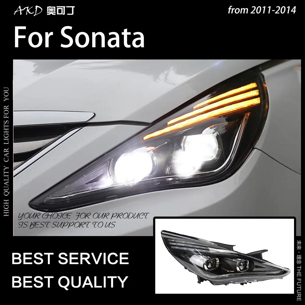

Автостайлинг фара для Hyundai Sonata фары 2011-2014 Sonata динамический сигнал светодиодный ная фара DRL Биксеноновые автомобильные аксессуары
