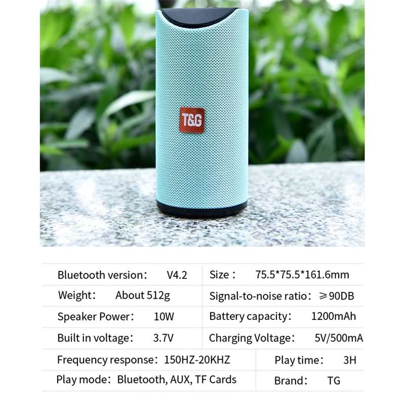 TG113 Bluetooth динамик портативный Открытый громкий динамик беспроводной мини 10 Вт стерео музыка водонепроницаемый сабвуфер AUX TF USB Встроенный микрофон