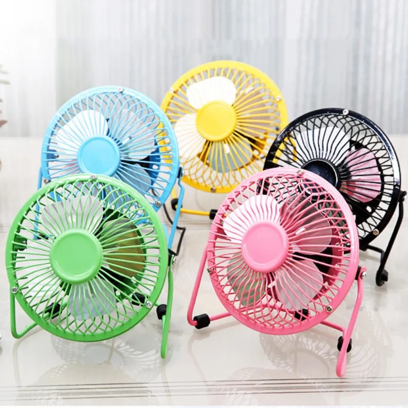 

Creative 4-Inch USB Small Fan Aluminum Leaf Metal Mini Fan Office Desk Surface Panel Mute Iron Art Small Fan