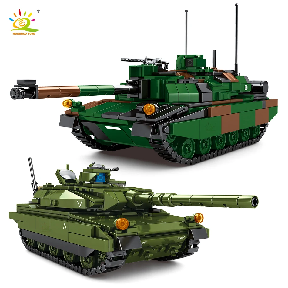 HUIQIBAO военный армейский AMX-56 главный боевой танк строительные блоки WW2 городской