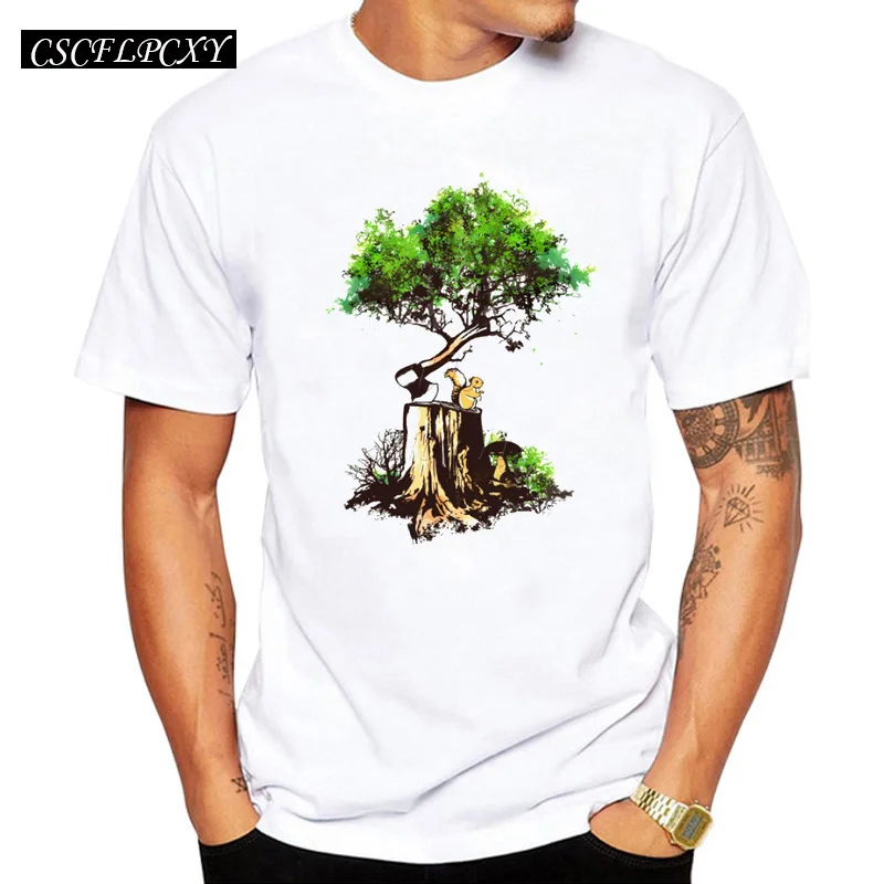 

Latest 2019 men's fashion creative reforest design t-shirt funny tee shirts Hipster O-neck popular tops