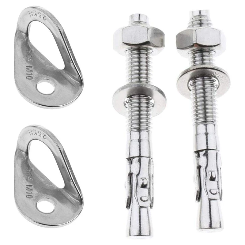 4Pcs 25KN 304 Stainless Steel Anchor Hanger Rock Climb Fastening Bolt