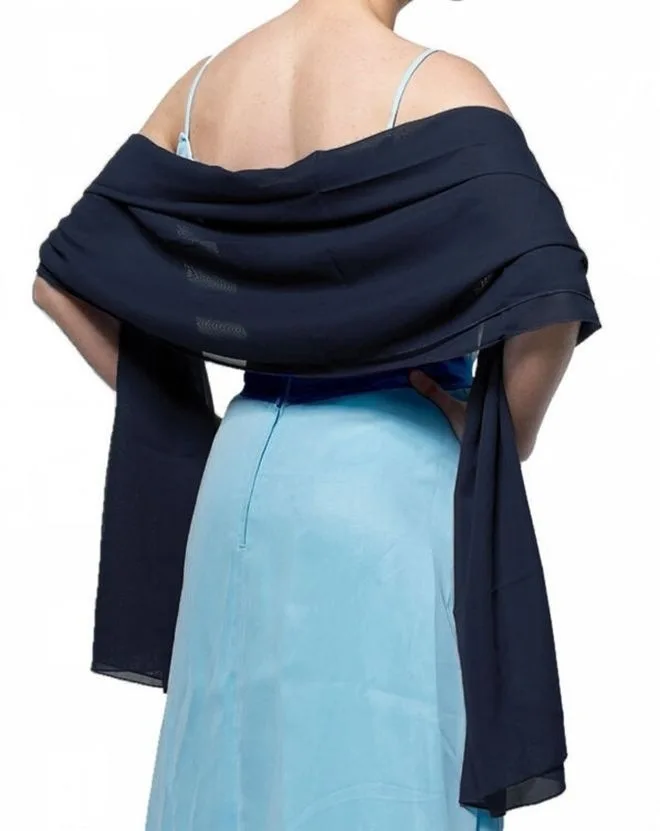 Solid Chiffon Wedding Bridal Shawl Wrap Cape Bolero Scarf Cloak Women Accessories