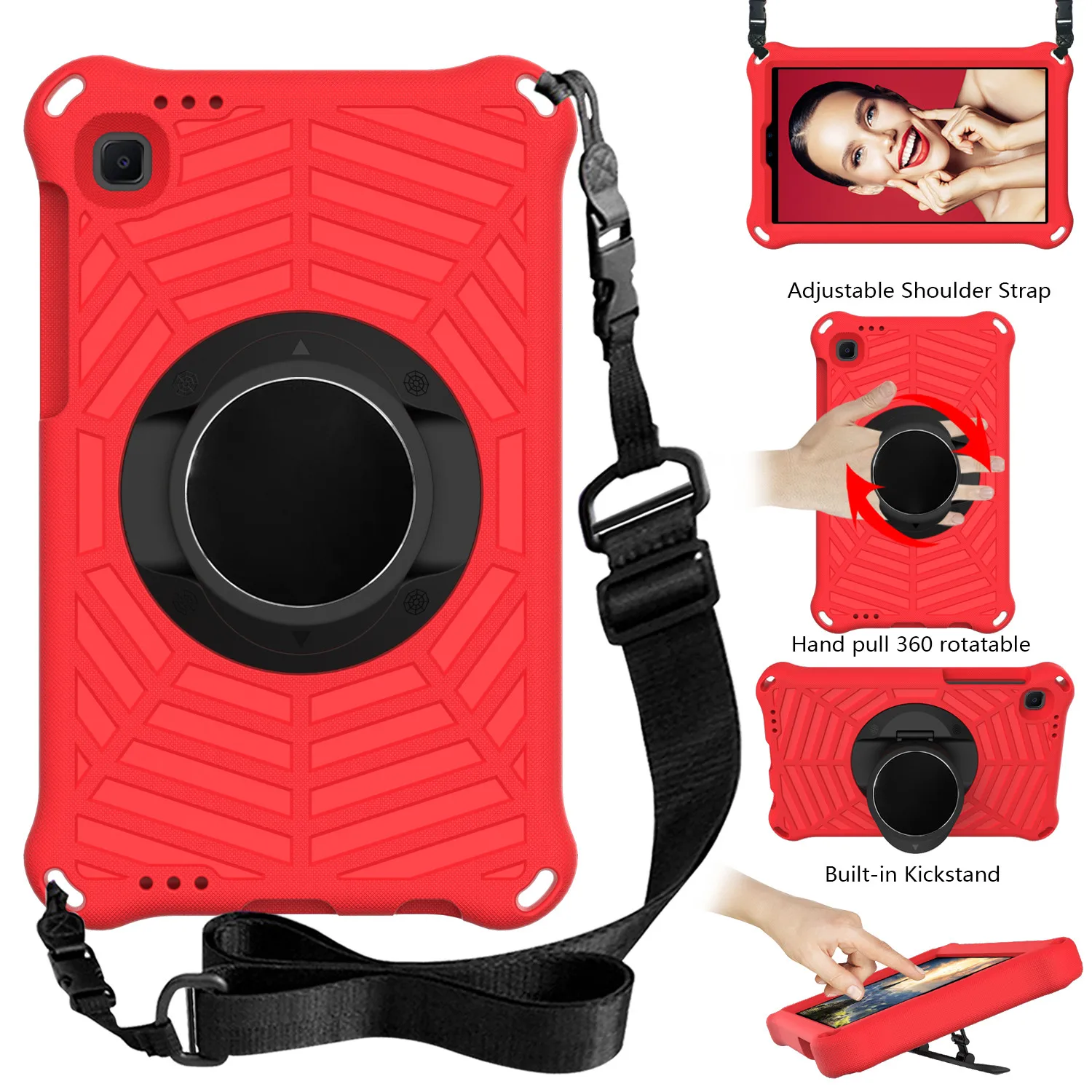 Kids Safe EVA Tablet Case For Samsung Galaxy Tab A7 Lite 8.7 2021 SM-T220 T225 Galaxy Tab A7 10.4 SM-T500 Shoulder Strap Cover