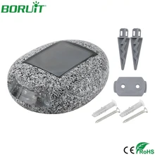 BORUiT lámpara Solar de piedra de imitación para decoración de jardín, impermeable, Pebble Lanscape, iluminación para césped