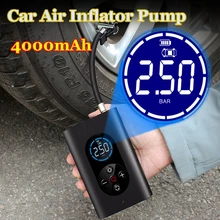 

LCD digital portable car air compressor wireless tire inflator air pump car electric air pump wireless charging car bicycle pump