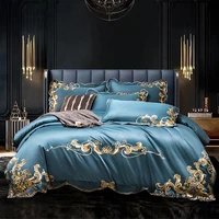 1000 TC Cotton Luxury embroidery Bedding Set Pillowcase Duvet Cover Sets Bed Linen Sheet Double Queen King Size Quilt Covers 2