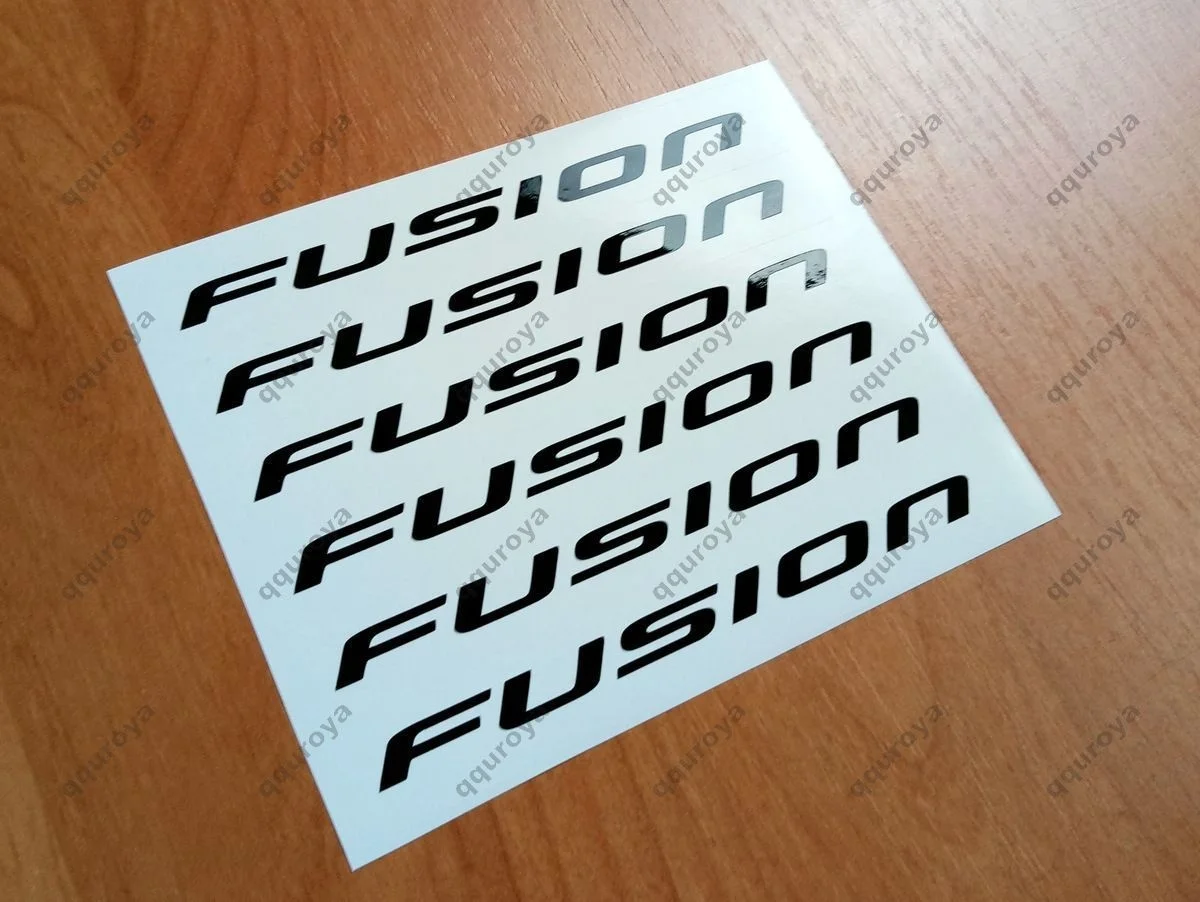 

For 6x Ford Fusion Handle Decal Sticker Logo Ford SVT GT Fusion BLACK (151b)