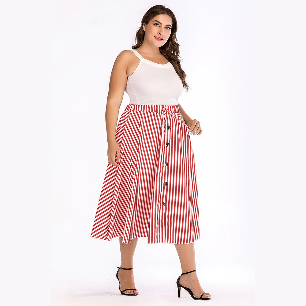 

A-Line High Waisted Button Front Drawstring Pleated skirts Midi Skirt with Elastic Waist skirt