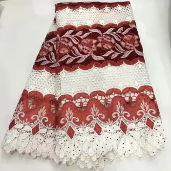 

Beautiful African Lace Fabric With Bead Embroidered High Quality French Nigerian Tulle Lace Fabric 5yards For Wedding Party A661