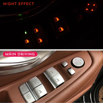 

Window Glass Lifting Buttons Sequins decoration for BMW 1/2/3/5/6/7 series 5GT X1X3X4X5X6 Chrome ABS Door Armrest Trim decals