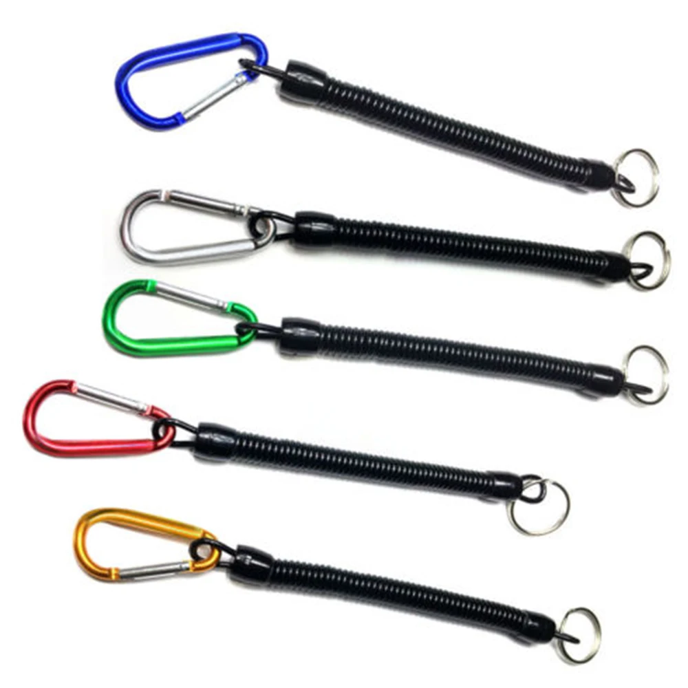 1PCS Keychain Retractable Spring Elastic Rope Security Gear Tool Hiking Camping Anti-lost Phone For Outdoor Hiking Camp keychain carabiner