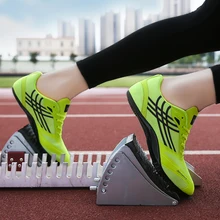 Men Track Spikes Breathable Mesh Track Shoes for Athletics Racing Distance Sprint Running Race Spike Cleat Nail Shoes