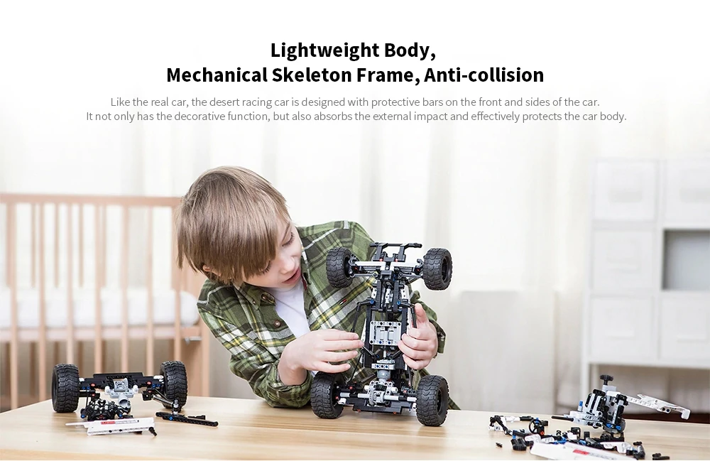 Xiaomi Mitu Building Blocks Robot Desert Racing Car DIY Educational Toys Ackermann Steering Cylinder piston linkage Kids Gift (4)