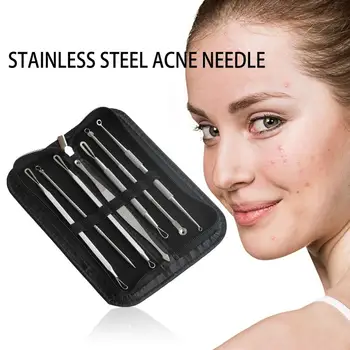 

7Pcs Stainless Steel Pimple Pins Blackhead Whitehead Pimple Spot Comedone Extractor Remover Popper Tool Face Care