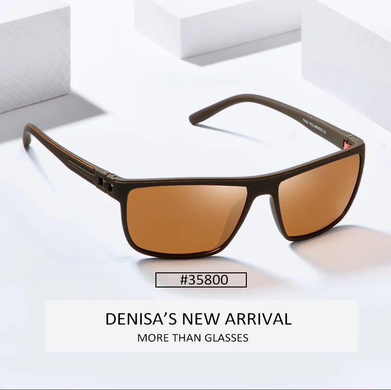 DENISA, уникальные, TR90, оправа, поляризационные солнцезащитные очки для мужчин,, трендовые, зеркальные, квадратные солнцезащитные очки, мужские, UV400, защита, T35800
