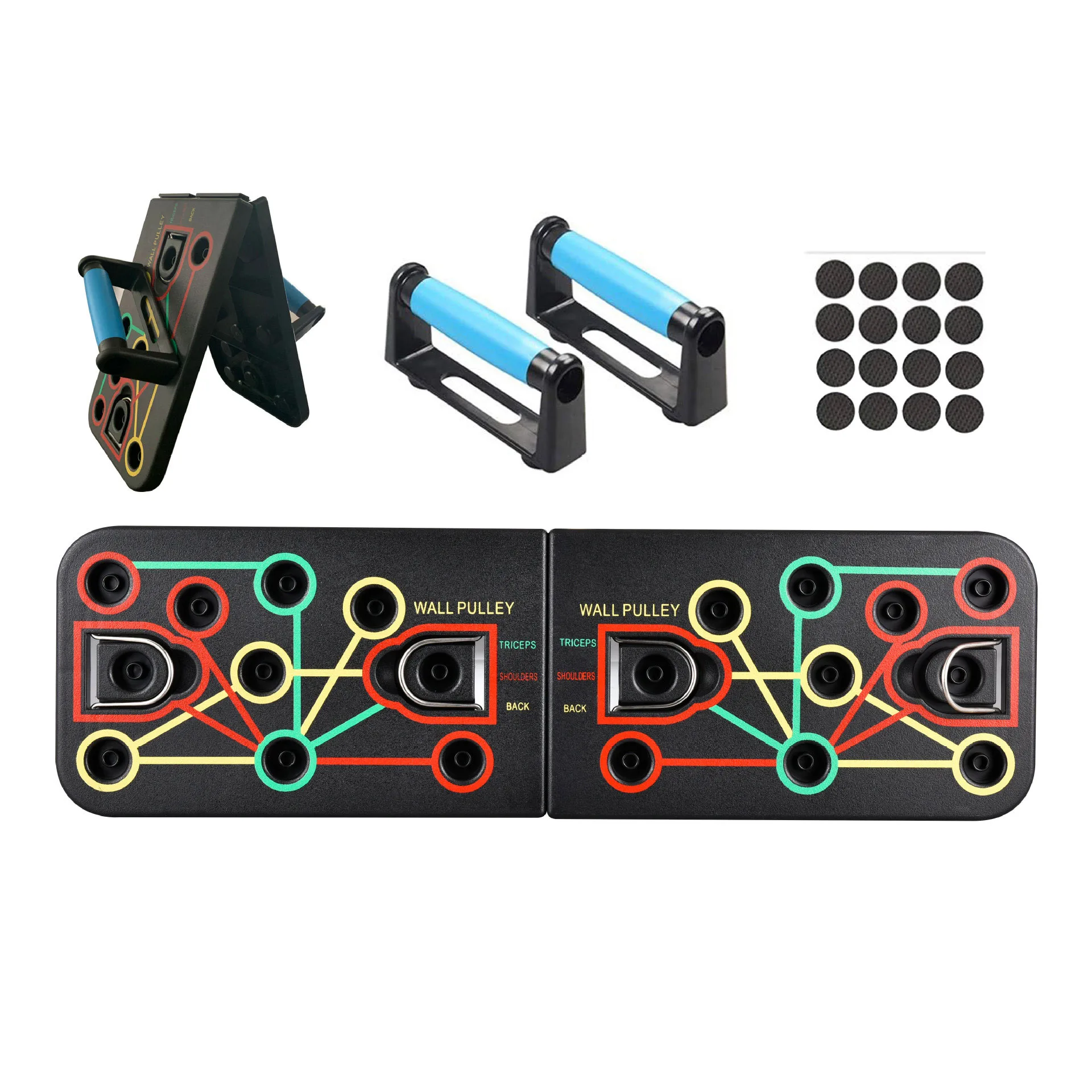 Push up bar push up stand Foldable 160lbs Rubber Bands Deep Squat Bar ABS Push Up Stands Board Frames Rack Chest Arm Home Gym Muscle Strength Exercise