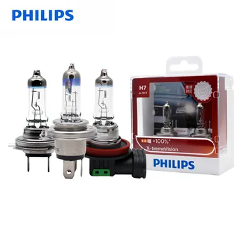 

Philips H1 H4 H7 H11 9003 9005 9006 HB3 HB4 X-treme Vision Car Headlight Bright Halogen Bulbs ECE Approve 100% More Vision, Pair