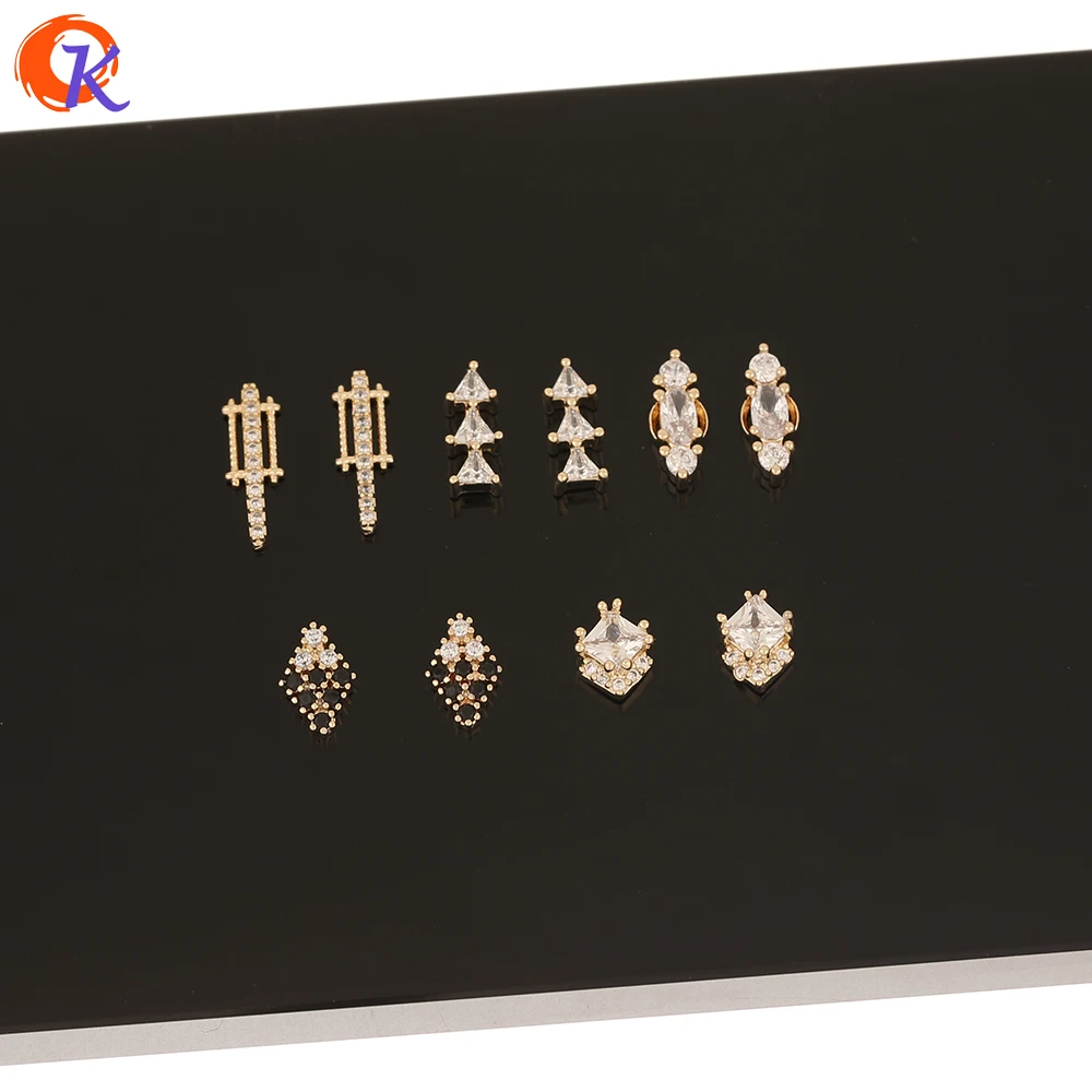 Cordial Design 50Pcs Jewelry Accessories/DIY Making/Cubic Zirconia Charms/Genuine Gold Plating/Hand Made/Fingernail Findings - cordial
