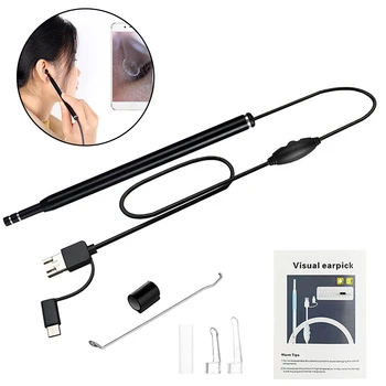 

3 in 1 Ear Spoon Cleaning Tool Android Type C USB Otoscope Inspection Camera Ear Nasal Ear Pick Endoscope