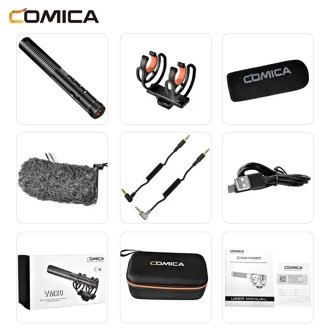 headphones with mic COMICA CVM-VM20 Multi-Functional Super Cardioid Condenser Shotgun Microphone Professional Recording Mic with Bracket gaming mic Microphones