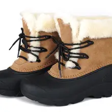 Зимние походные ботинки из смешанного натурального меха для мужчин и женщин; водонепроницаемые ботинки из натуральной кожи с плюшевой подкладкой; зимние ботинки из кроличьей шерсти; for-40c