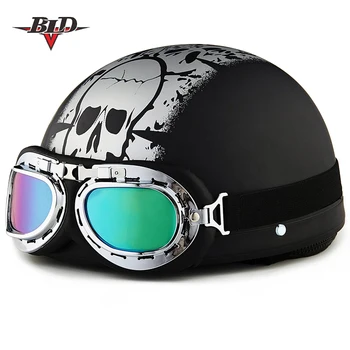 

New Vintage Motorcycle Motorbike Vespa Open Face Half Motor Scooter Helmets & Visor & Goggles Electric Helmet casco casque moto