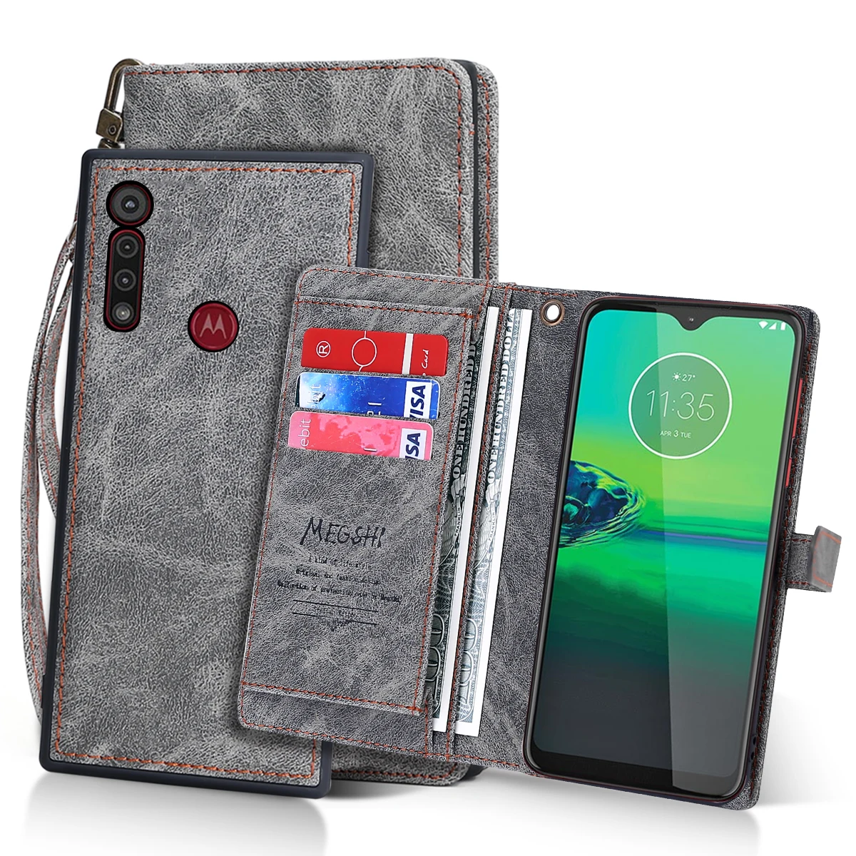 Для Motorola Moto G8 Plus Moto G8 Play из искусственной кожи Чехол Съемный магнитный флип-чехол с подставкой Чехол-кошелек с отделениями для карт чехол для телефона