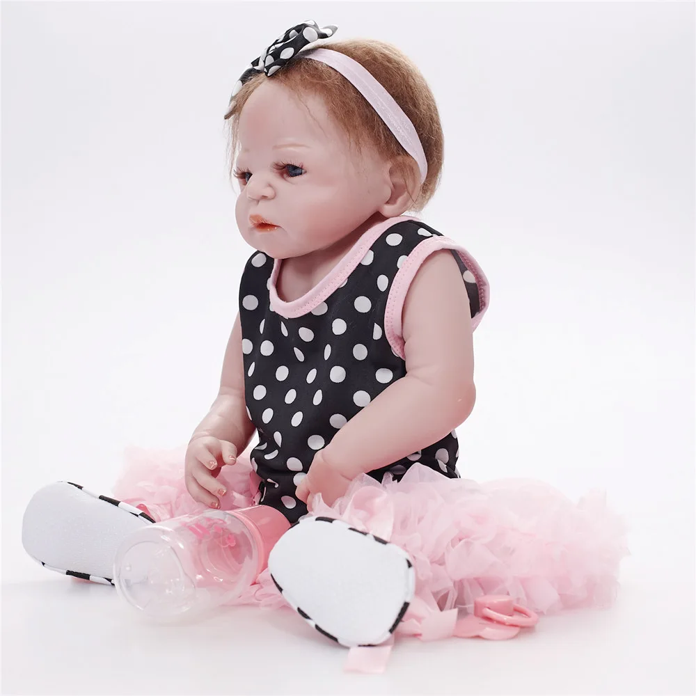55 см BeBe куклы Reborn 22 &quotРеалистичная кукла для девочек полное тело Мягкий силикон