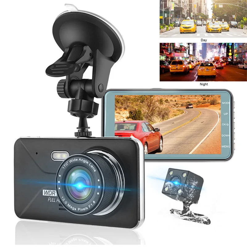 

SD480 Dash Cam 4 inch 2.5D IPS Screen Full HD 1920x1080P Car Camera DVR Dual Lens Night Vision 24H Parking Monitor Dashcam GPS