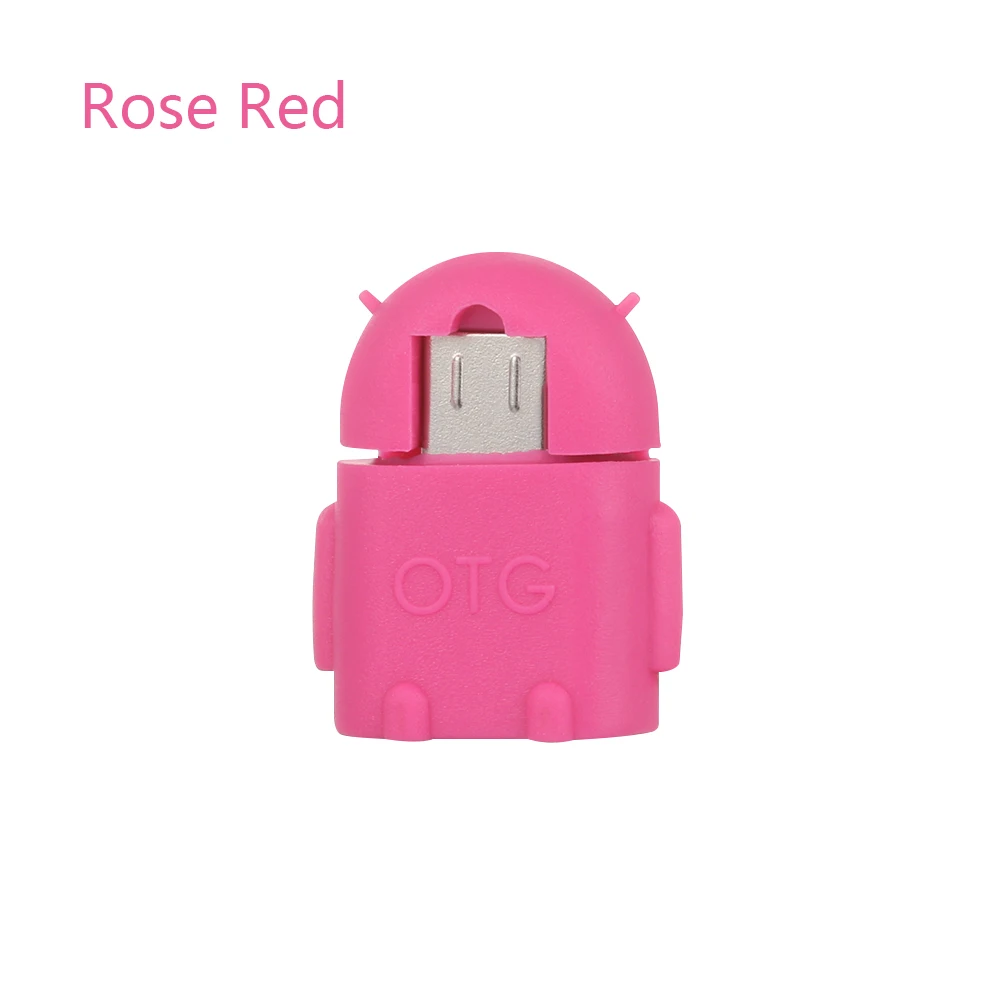 rose red 1 шт. Мини Micro USB к USB 2,0 OTG адаптер конвертер для Android Мышка для планшета мужчин и женщин смартфонов конвертер Универсальный - Цвет: rose red