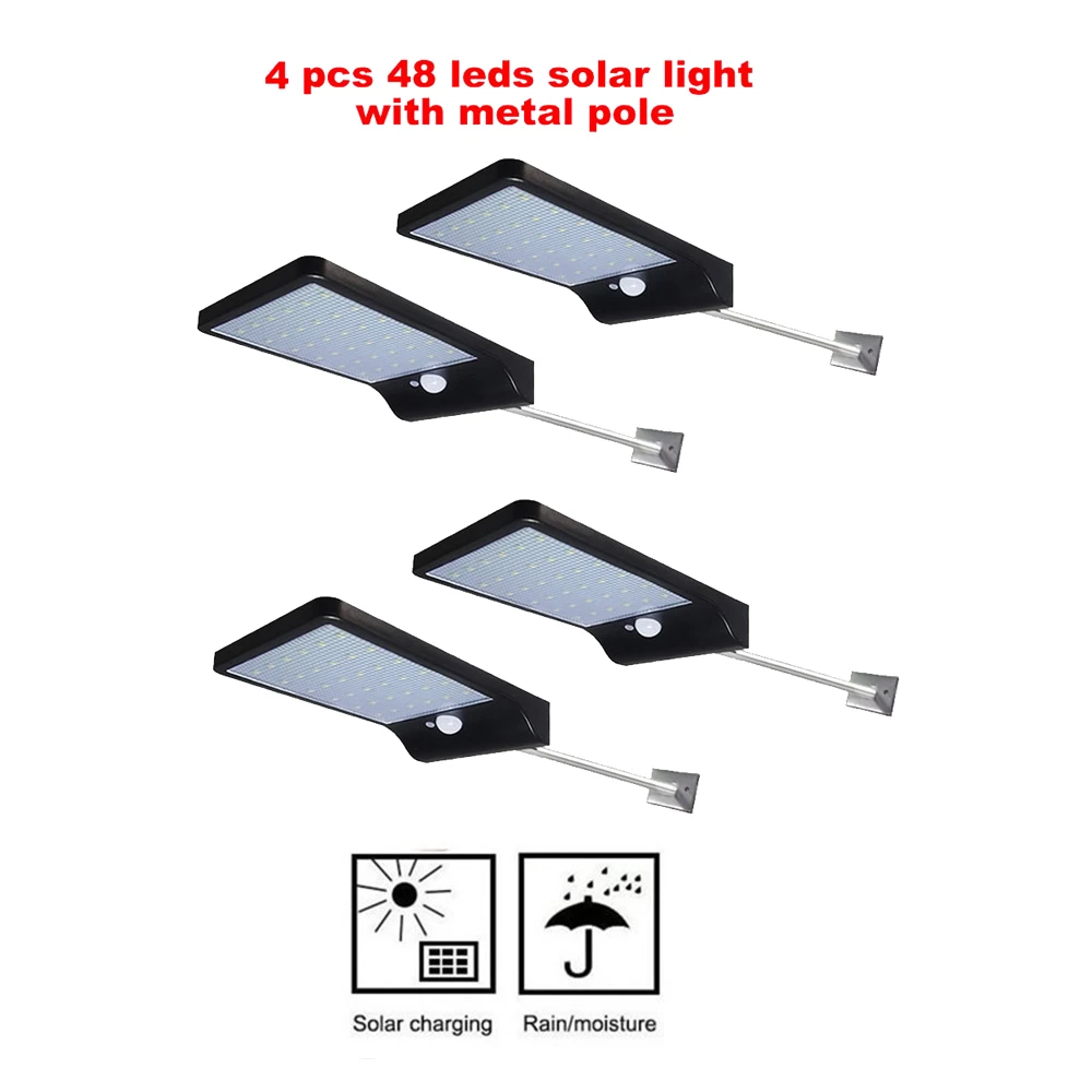 

2/4pcs 48 LED Chip Solar Light PIR Motion Sensor Wireless Solar Lamp Outdoor Waterproof Garden Wall Yard Deck Security LED Light