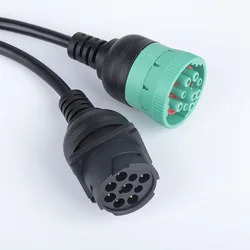 Câble de connexion OBD2, 16 broches, 9 broches, mâle, pour Scanner de camion, moteur Diesel, Cummins, camion lourd, Dongfeng 
