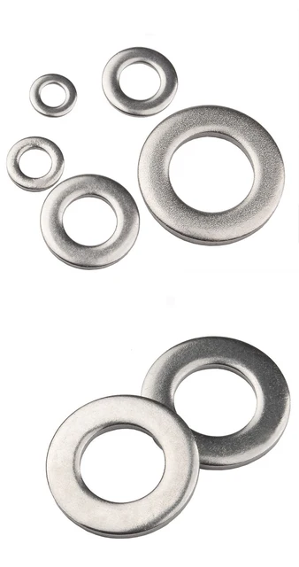 1/2/5/100pcs DIN125 M1.6 M2 M2.5 M3 M3.5 M4 M5 M6 M8M10 M12 M14 M16-M30 304  Stainless Steel Flat Washer Plain Washer Flat gasket