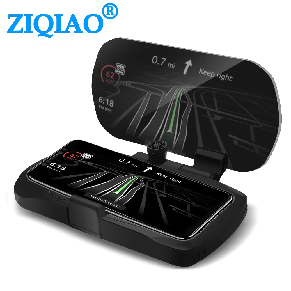 ZIQIAO HUD Дисплей для смартфона навигационный экран проектор автомобильное