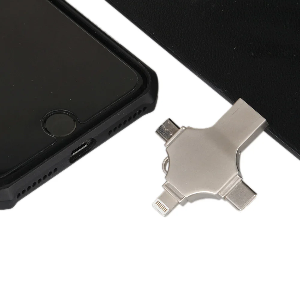 4 в 1 Многофункциональный ОТГ USB диск type-c Lightning-Android USB3.0 шифрование флэш-накопитель для Xiaomi