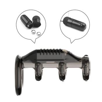 G Spot Stimulator Bullet Vibrator Cock Sleeve Penis Vibrating Ring Ejaculation Delay Strap On Dildo Bondage Gear Sex Shop 5