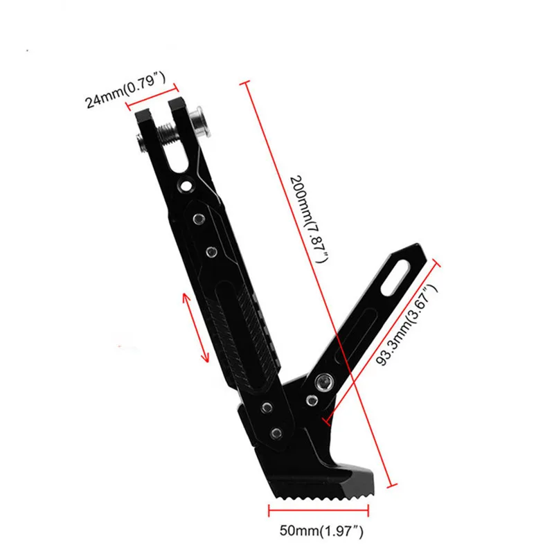  Universal Motorcycle Kick Stand CNC Aluminum Alloy Adjustable Foot Side Stand Frame Parking Support