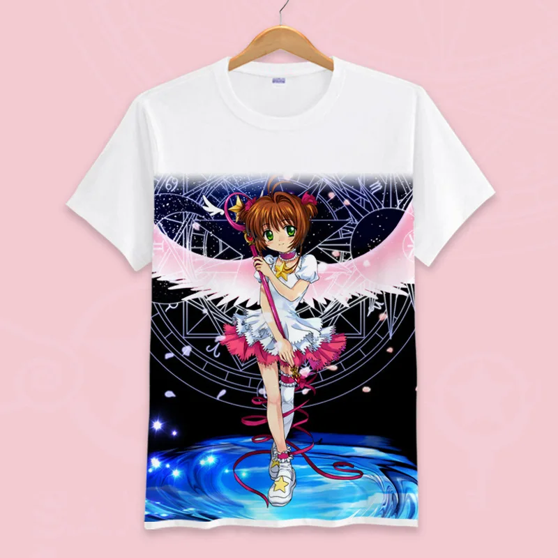 Япония карта аниме Captor Sakura Футболка с принтом футболка унисекс короткими