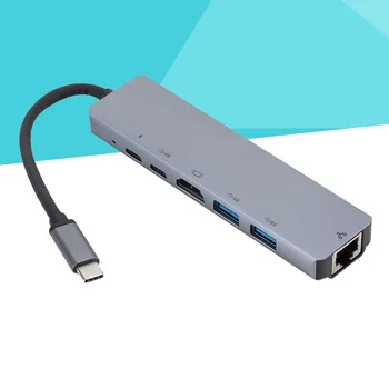 

1 Pc HUB 6 In 1 USB 3.1 Type C to HDMI PD Charging Adapter for Laptop