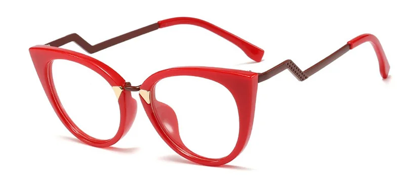SHAUNA Классическая оправа для очков в стиле кошачьи глаза женские брендовые дизайнерские модные ацетатные красные оптические очки - Цвет оправы: Red